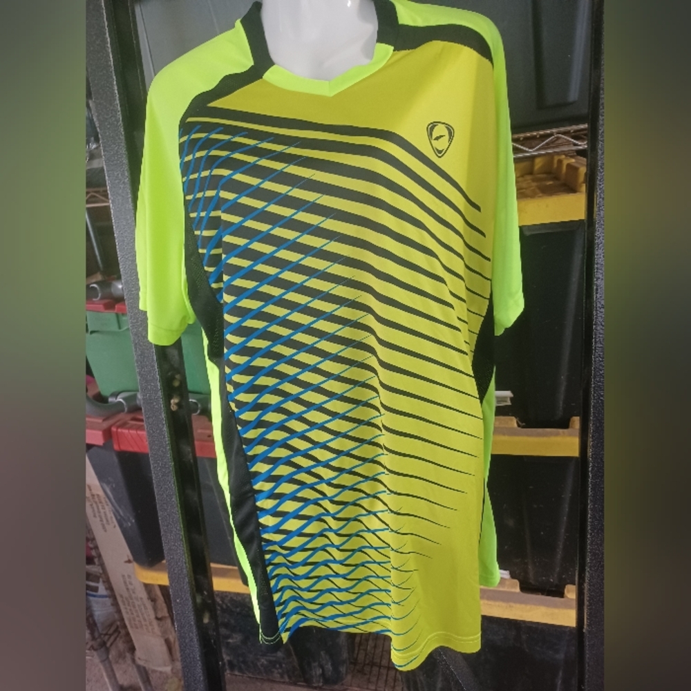 Vibrant Neon Green and Black Men's Jersey #184